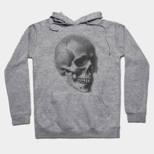 Ink Stains and Bone: A Raw Halftone Skull Tapestry Hoodie